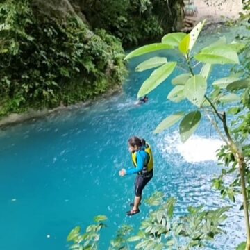 Jumping into the unknown in Southern Cebu Image of a woman